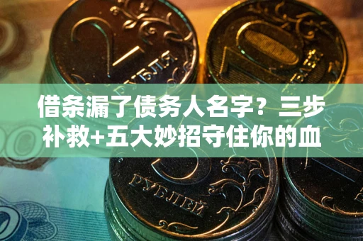 武汉借条漏了债务人名字？三步补救+五大妙招守住你的血汗钱