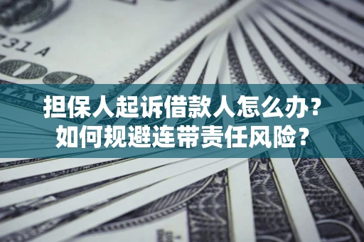 武汉担保人起诉借款人怎么办？如何规避连带责任风险？